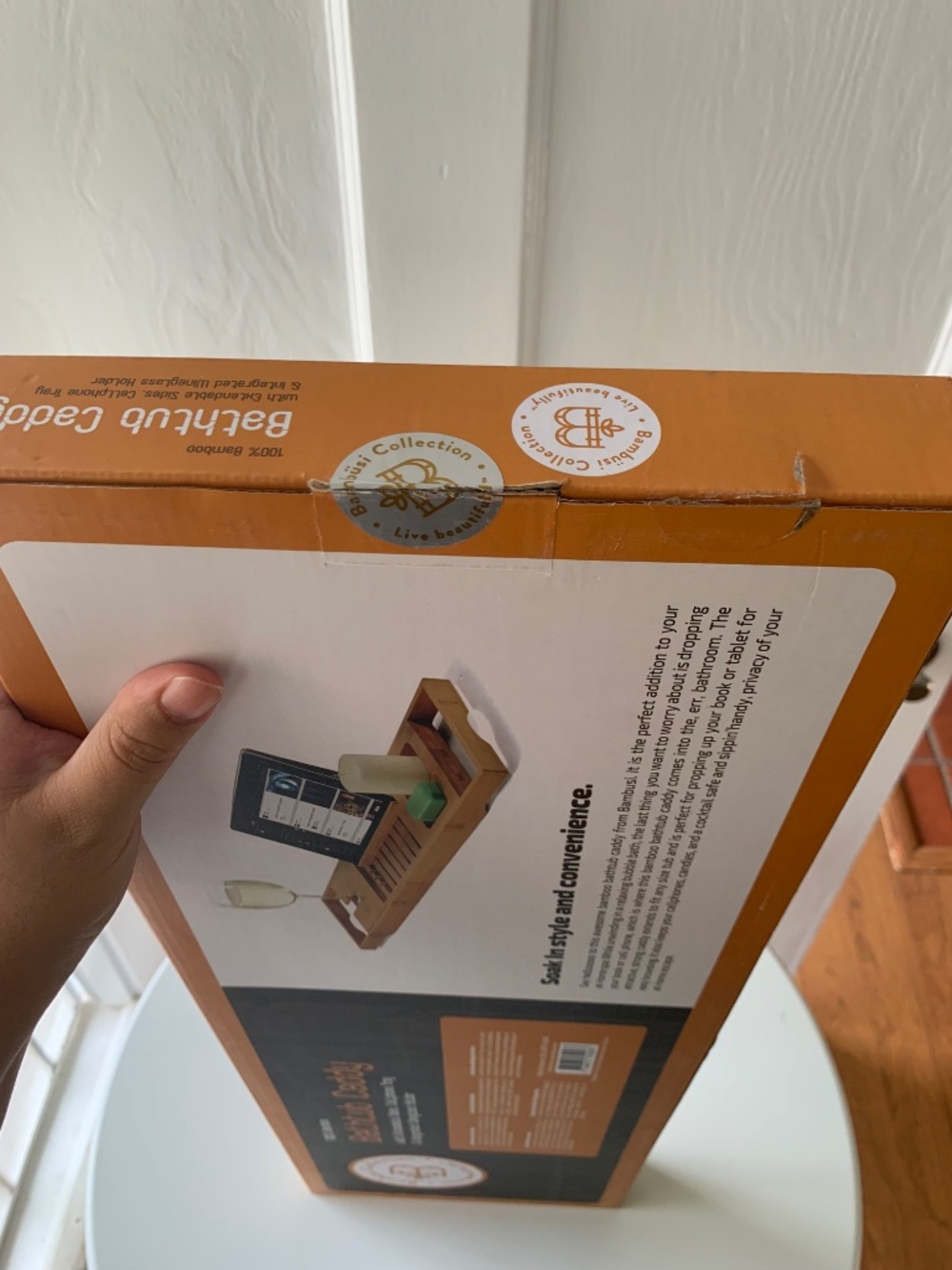Bambusi Expandable Bamboo Spa Bathtub Caddy/ Tray - Picture 7 of 9